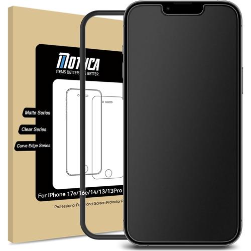 Mothca Matte Glass Screen Protector for iPhone 17e / iPhone 16e / iPhone 14 / iPhone 13 / iPhone 13 Pro [6.1 Inch] Anti-Glare & Anti-Fingerprint Tempered Glass [Easy Installation Frame] Smooth as Silk