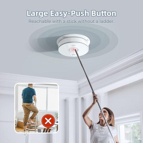 Combination Smoke and Carbon Monoxide Detector Alarm, 2-Pack Beeps Warning Smoke and CO Alarms for Basements Travel Home Office House Bedroom Living Room Car, Battery Operated, Comply with UL 217/2034