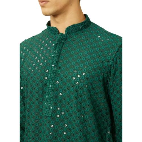 Size M..Mens Kurta Embroidered cotton Kurta Pajama Set, Large, Indian Style