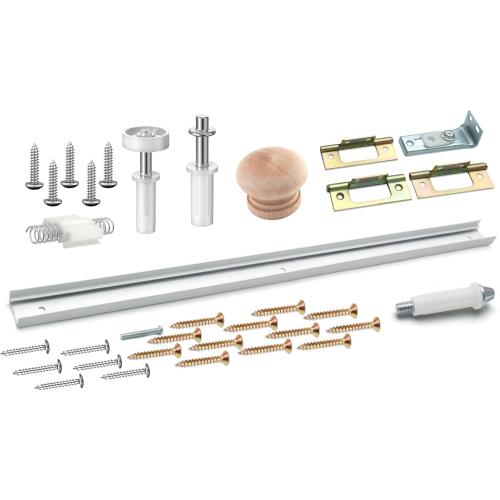 Bifold Closet Track Kit, 24inch Length, Steel Track, White (1 Kit)