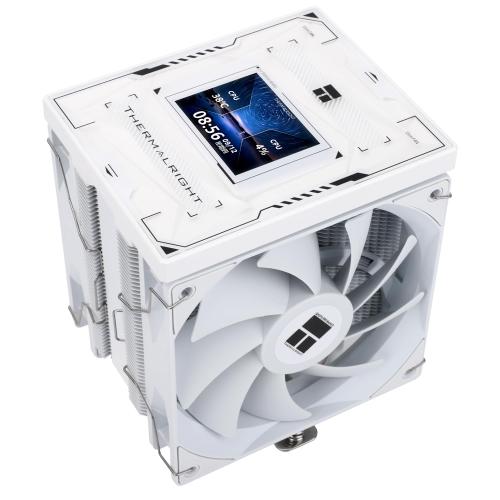 Thermalright Burst Assassin 120 Vision White CPU Air Cooler, Desktop CPU Cooler with 1500RPM Speed,320x240 Resolving Power IPS LCD Screen with 2.4in,PC Cooling for Intel lga1851/1700/115X,AM4/AM5