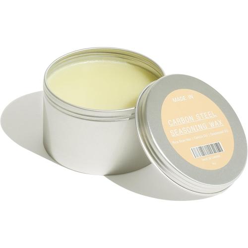 Made In Cookware - Carbon Steel Seasoning Wax (6 Oz) - Crafted in Canada - Rice Bran Wax, Canola Oil and Grapeseed Oil