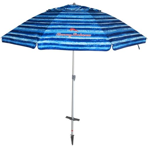 Tommy Bahama Sand Anchor 7 feet Beach Umbrella with Tilt and Telescoping Pole (Blue)