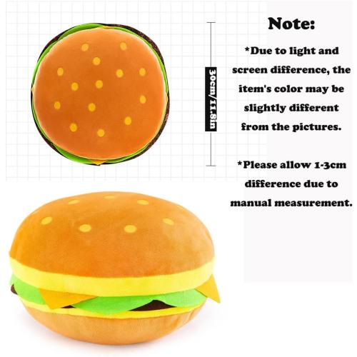 CHELEI2019 11.8 Hamburger Plush Cheeseburger Pillow Stuffed Food Cushion Toy,Gifts for Kids