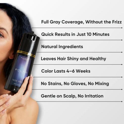 Polar Haircare - Medium Brown Hair Color Shampoo Hair Dye Shampoo for Women & Men - Natural Semi Permanent Medium Brown Dye for Gray Coverage, Fast Acting Vegan Coverage - Instant Results 6.76 Fl Oz