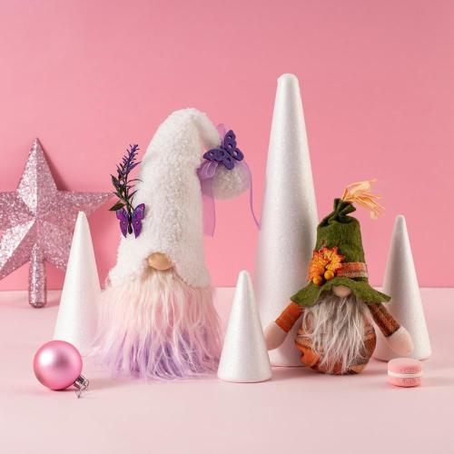 YURN Craft 8 Pack Foam Cones for Crafts, Foam Trees Cones, 2.91×7.87 in Cones Shaped Foam for Christmas Decorations, Gnomes, and DIY Art Projects.