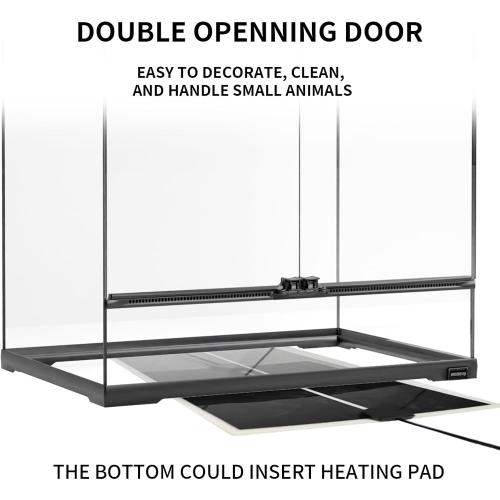 Size 12x12x24 15 Gallon Tall Reptile Glass Tank 12x12x24 with Drainage System - Pre-Assembled Vertical Reptile Cage for Arboreal Geckos,Chameleon,Lizard,Tree Frog and Snake with Terrarium Decoration