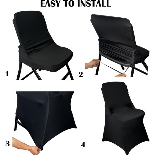 Stretch Spandex Folding Waterproof Chair Covers,Universal Fitted Chair Cover Protector for Wedding Party Banquet Holidays Celebration Decoratio