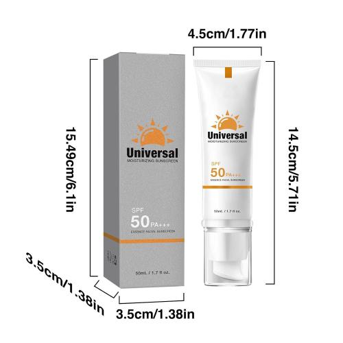 Tinted Sunscreen for Face SPF 50,Universal Protector Solar Moisturizing SPF50 PA   , Travel Size, No Sticky Refreshing Skin Care Solution for All Skin Type (2PC)