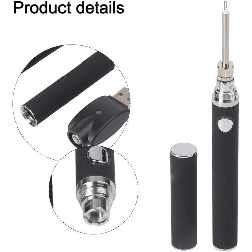 Cordless Soldering Iron Pen With Cap, 3 Speed 2.7V/3.4V/4.2V With Adjustable Temperature And 650MAh Battery Portable For Electronics Repair(black)
