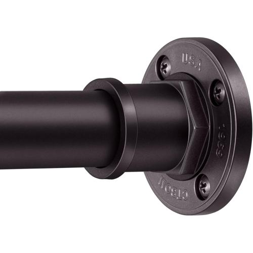 BRIOFOX Industrial Shower Curtain Rod - 2-in-1 Design Tension Curtain Rod - Never Rust Non-Slip 43 to 72 Inch Stainless Steel, Bronze Window Curtain Rod