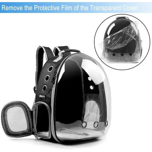 Cat Backpack Carriers, Dog Backpack, Pet Backpack for Small Cats Puppies Dogs Bunny, Airline-Approved Ventilate Transparent Bubble Backpack for Travel and Outdoor(Black)