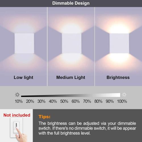 Lightess Modern Wall Sconce Dimmable 10W Hardwired, Up Down Wall Mount Lights Indoor Mini Metal LED Wall Lamp for Living Room Bedroom Hallway Decor, Warm White, O1181TP