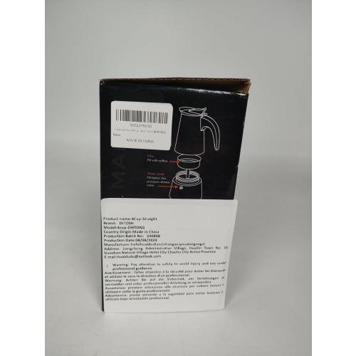 4 Cup Stovetop Espresso Maker Stainless Steel Moka Pot Stove Top Percolator Italian Coffee Makers Capable Mocha Greca Machine Cafe Classic Induction Cookers for Home and Camping 200ml 6.6oz