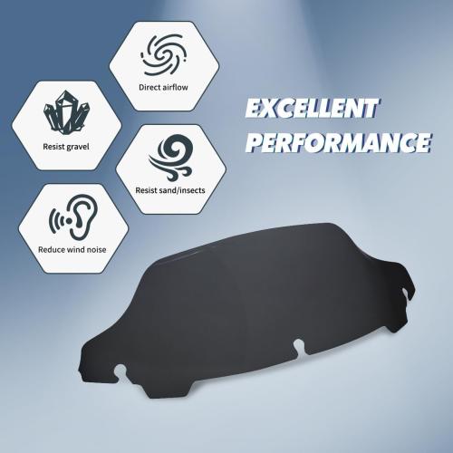 6 inch Smoke Windshield Windscreen for 2014-2024 Harley Davidson Touring Street Glide Electra Glide/Ultra Limited/Tri Glide FLHT FLHX FLHXS FLHTK