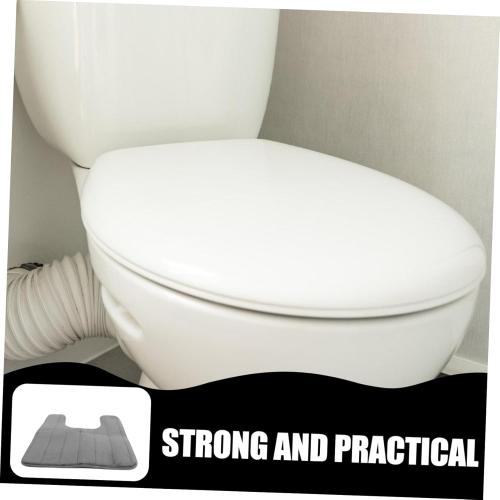 U Shaped Memory Foam Toilet Floor Mat Non Slip Bathroom Rug Pad with Soft Cushioning Skid Contour Bath Mat for Safe and Comfortable Use