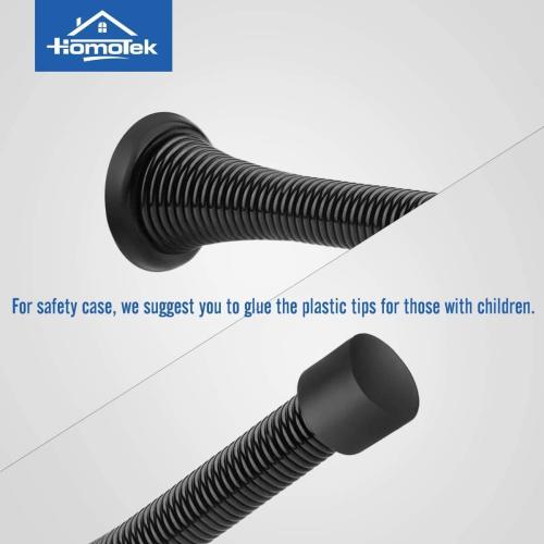 HOMOTEK 20 Pack Black Spring Door Stops,3-1/8 Heavy Duty Door Stop - Flexible Spring Door Stopper with Low Mounted Black Rubber Bumper Tips