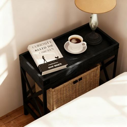 Narrow Side Table, End Table,Sofa Side Table, End Table Nightstand for Bedroom, Living Room, Small Spaces