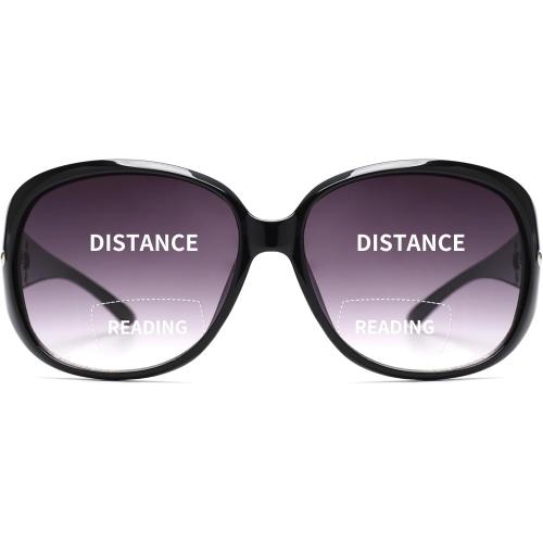 Color Black Bifocal Reading Sunglasses for Women Vintage Reader Glasses Outdoor UV Protection Black
