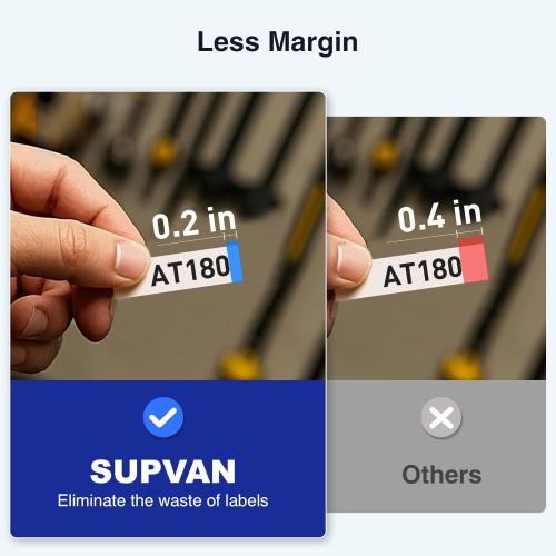 SUPVAN E11 Bluetooth Label Maker Machine with 4 Tapes, Support Keyboard & App with 30  Fonts and 660  Icons, Rechargeable Inkless Labeler for Home, Kitchen, Office, School, Organization, Black