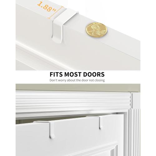 Black Moforoco White 6-Tier Over Door Pantry Organizer, Pantry Organization Storage, Door Metal Hanging Spice Rack Basket Shelves, Home Kitchen Apartment Essentials, Laundry Room Bathroom Organization