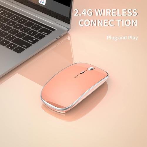 Halpilt Silent Wireless Mouse | USB-C & USB-A Dual Receiver(Orange)