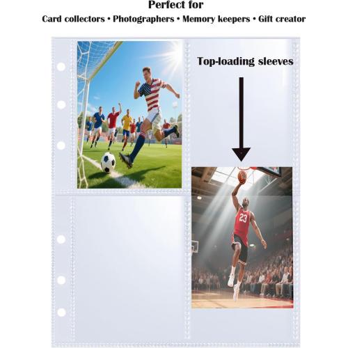 40 Pack - 320 Pockets A5 Binder Sleeves (2.6x3.6) - Double-Sided 4 Pocket Kpop Photocard Protector Pages - Ultra-Clear Trading Card Sleeves for Game Cards, Collectibles, & Trading Cards