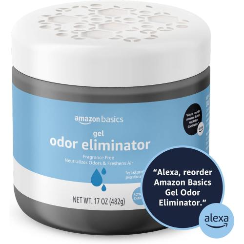 Amazon Basics Gel Odor Eliminator, Activated Charcoal, Fragrance Free, 17 Oz, 1-Pack