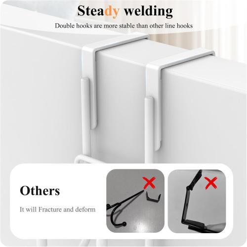 FYY Over the Door Hooks - Heavy Duty Double Hanger,Fits 1.5 in Door, 2 Pack