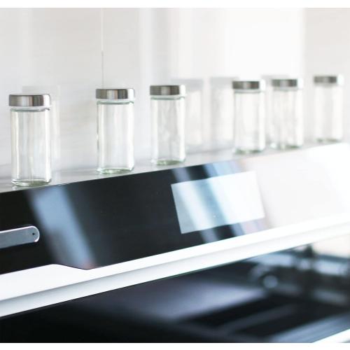2 Pcs Glass Spice Jars/Bottles - 3oz Empty Round Spice Containers with Airtight Metal Caps with Shaker Lids (2, clear)