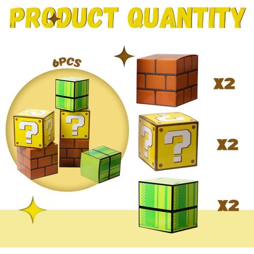 6PCS Big Party Boxes For Birthday Party Question Boxes Brick Boxes Pipe Boxes For Party Game Party Favor Props Boxes (11.8 x 11.8 Inch)