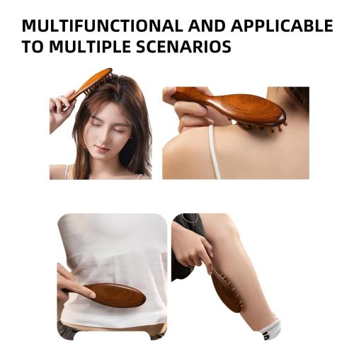 Sandalwood Loc Brush For Dreads, Wooden Round Dreadlock Scalp Comb Dread Massager Dandruff Head Curly Pro Scrubber Defining Long Teeth No Static For Wet Dry Hair Scalp Care And Hair Styling Brown