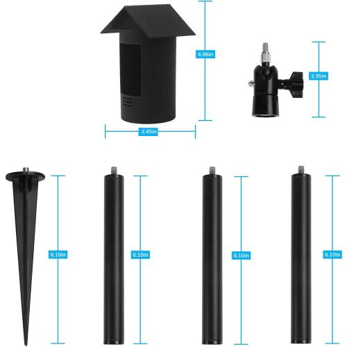 HOLACA Spike Pole Mount Ground Stake and Weatherproof Silicone Skin for Ring Stick Up Cam Battery HD Security Camera, Suitable for Stake into Soft Ground