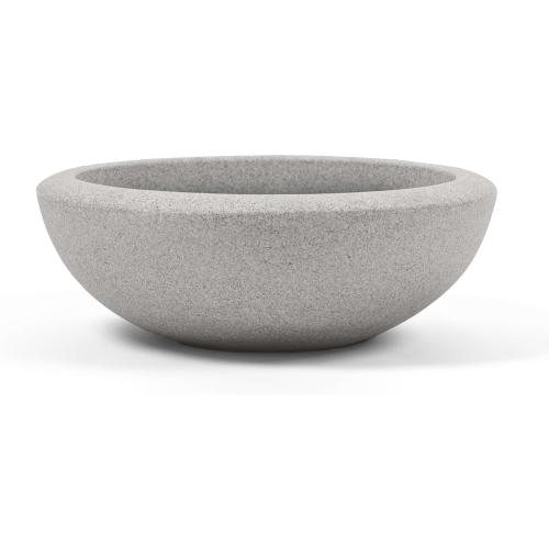ARBORA 26 Santorini Bowl Polyresin Indoor and Outdoor Planter with Stone Blend Concrete Gray Finish - Durable, Weatherproof, Lightweight, Large Plant Pot for Patio, Garden, Deck, Entryway