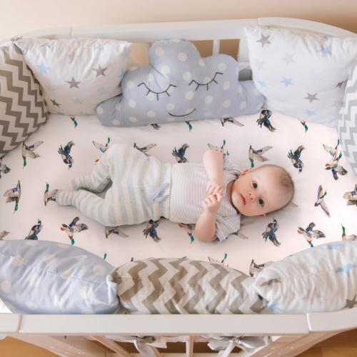 4 Pack Mallard Duck Baby Bassinet Sheets Neutral Unisex Breathable Fitted Nursery Sheets for Baby Girl or Boys (Bassinet Sheet)