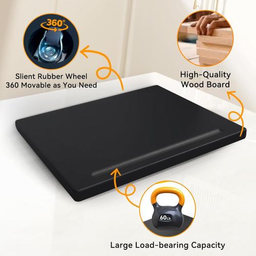 Black Wood Appliance Sliders with 360' Wheels, Sliding Tray for Coffee Maker & Heavy Kitchen Appliances,Countertop Appliance slider for Kitchen Appliance, Premium Wood Rolling Tray,No Assemble