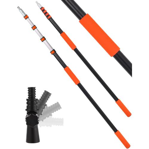 Telescopic Extension Pole Reach to 28FT,Paint Roller Extension Pole, telescoping Pole with Flip-Lock Design, Multi-Purpose extendable Pole for Windows Cleaning Paint Roller, Duster(Orange-20ft)
