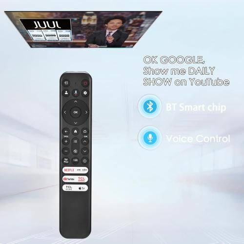 for TCL Google TV Remote, RC813 for Voice Replacement Control,for Android Mini-LED QLED 4K UHD Smart Television, with 6 Shortcut Buttons for NEIFLX/Prime/YouTube/TCL/Apple TV Buttons