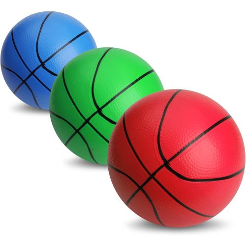 4PCS....Mini Foam Basketball for Hoop, 5 Squeeze PU Balls for Over The Door Hoop, Replacement Balls for Kids Adults, Beach Indoor Outdoor Sport Game Gift Set 4 PCS (Rainbow)