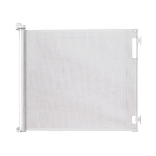 Retractable Baby Gate Perma Child Safety 41 Tall x 71” Wide, Mesh, for Stairs, Doorways, Dogs, Pets, Indoor, Outdoor, One-Handed Operation, Locking, Easy Install, Hardware Mount, White