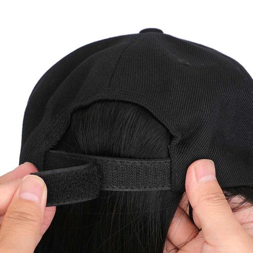 Baseball Cap with Hair Extensions Hat Wig Adjustable Hat Women's Short Bob Wigs Girls' Straight Hair Hat(7.8 inches)