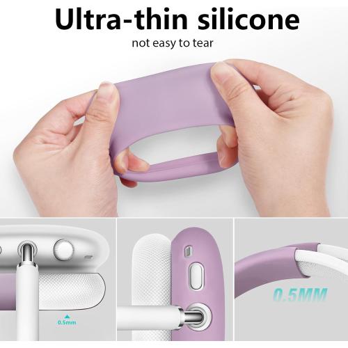 Filoto Case for Airpods Max Headphones,Ear Pad Case Cover/Ear Cups Cover/Headband Cover for AirPods Max(USB-C/Lightning)(2024/2020),Silicone for Apple Airpod Max, Accessories Cases(Lavender Purpl)