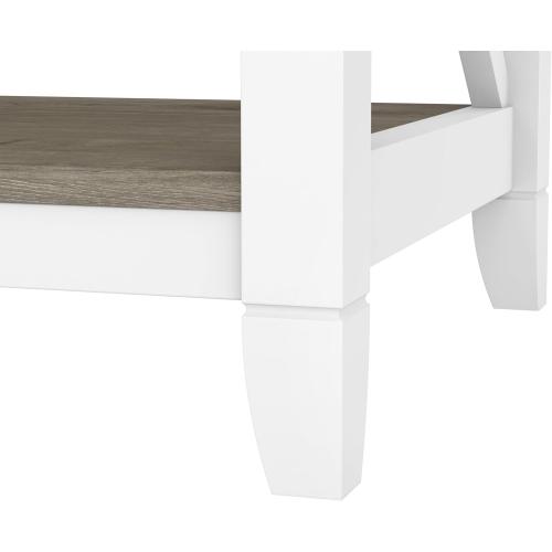 Bush Furniture Tall 5 Shelf Bookcase for Living Room or Home Office, Large Bookshelf, Modern Farmhouse Style, Key West Collection, Pure White and Shiplap Gray