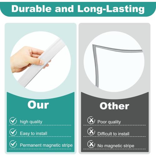 242193206 Refrigerator Door Gasket for Frigidaire Kenmore Crosley Westinghouse, 41.62''x 28.5'' Replaces AP5806733, PS9493819, Refrigerator Door Seal Replacement Parts Fresh Food Door Gasket