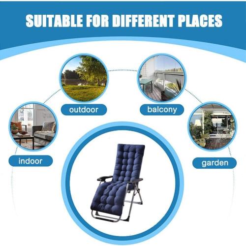 Patio Chaise Lounger Cushion, Lounge Chair Recliners Chair Cushions, Rocking Chair Sofa Cushion with 6 Ties,Thick Padded Swing Bench Cushion，61x18.89x3.14in (Black)‼️ 2 included 1 is in package 1 is out‼️