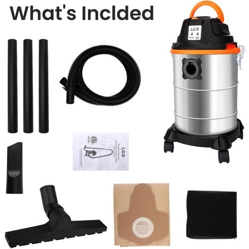 LIGO Shop Vacuum Wet and Dry, 4 Gallon Shop Vac with Accessories, Staninless Steel Tank, 4HP, for Workshop, Garage, Home and Car Vacuum Cleaner ‼️has mild scratches ‼️