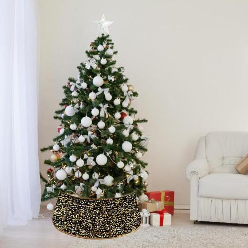 Beautiful Festival Tree Base Cover in Sequined Front for Christmas Decoration