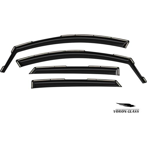 Color Black 4 pieces in-Channel Extra Durable Rain Guards for Kia K-5/K5 2021-2025, Window Deflectors, Vent Window Visors, 4 Pieces - 200842