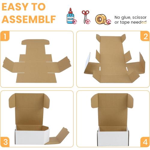 6x4x3 Inch Small Transport Box, Small Cardboard Box (12Pcs White)