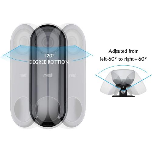 POPMAS Horizontal Adjustable Mount for Google Nest Doorbell (Wired) Left 60 to Right 60 Degree Angle Adapter Bracket